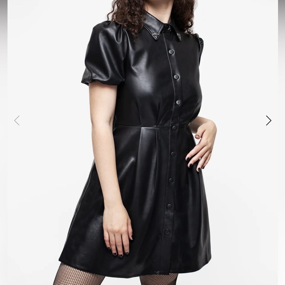 PU Mini Shirt Dress